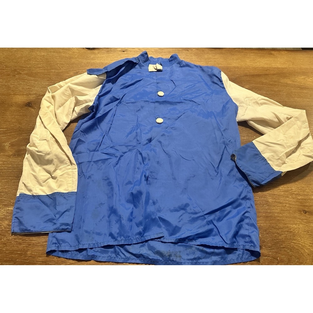 Vintage 70's Jockey Silks Horse Racing Track Suit Blue & White Jockey Jacket